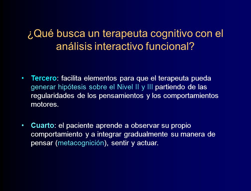 ¿Qué busca un terapeuta cognitivo con el análisis interactivo funcional
