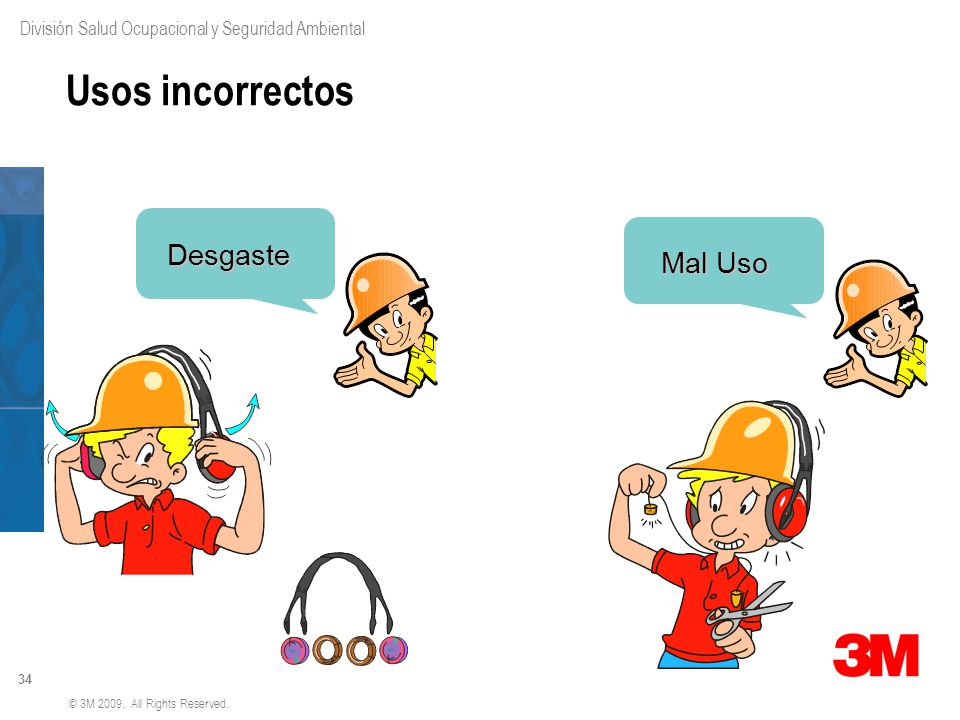 Usos incorrectos Desgaste Mal Uso © 3M All Rights Reserved.