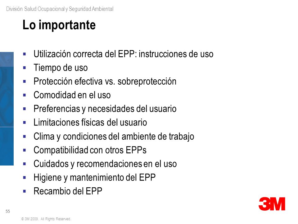 Lo importante Utilización correcta del EPP: instrucciones de uso