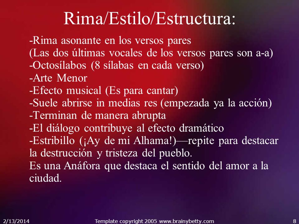 Rima/Estilo/Estructura: