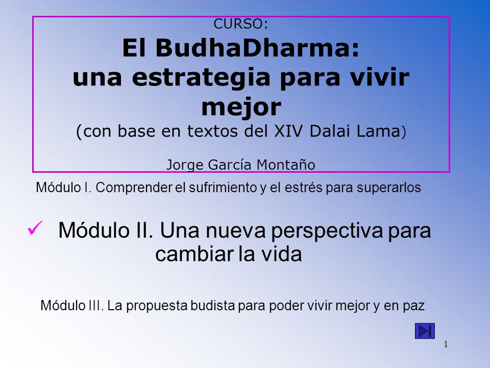 Módulo I. Comprender el sufrimiento y el estrés para superarlos