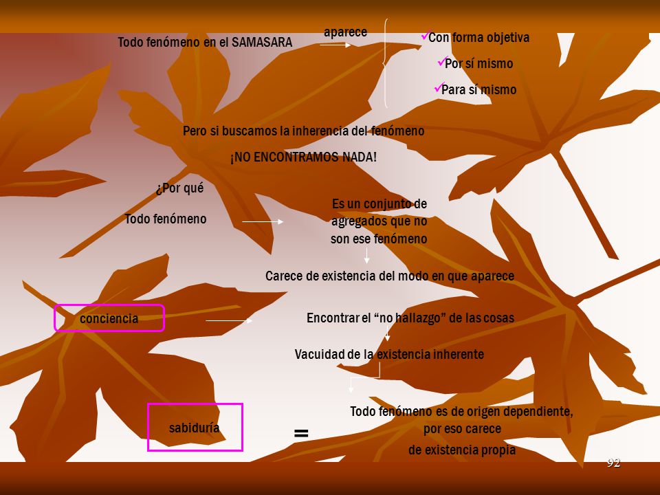 = aparece Con forma objetiva Todo fenómeno en el SAMASARA Por sí mismo