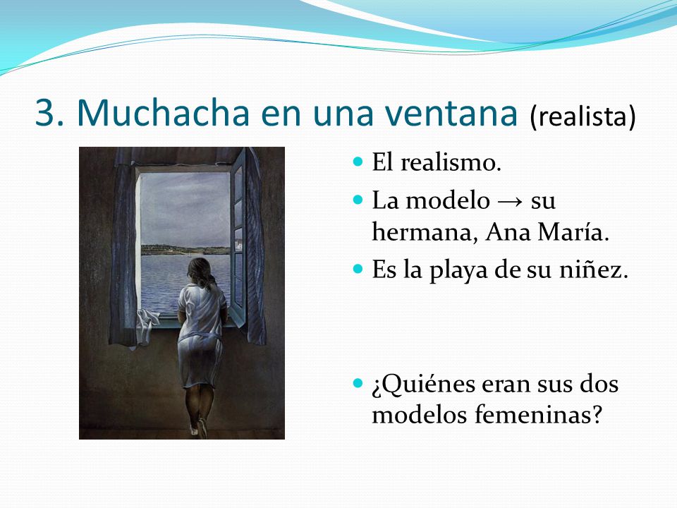 3. Muchacha en una ventana (realista)