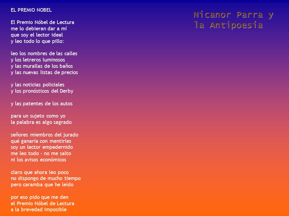 Nicanor Parra y la Antipoesía