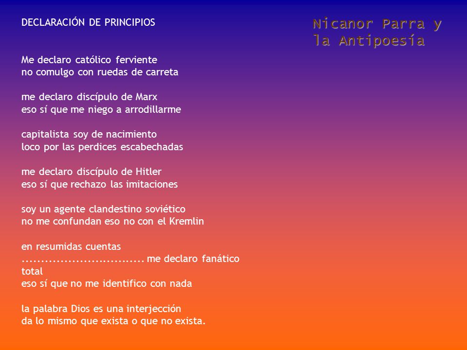 Nicanor Parra y la Antipoesía