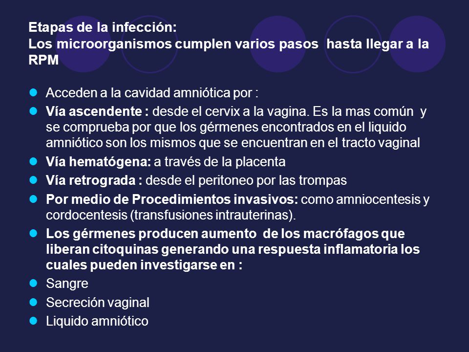 Etapas de la infección: Los microorganismos cumplen varios pasos hasta llegar a la RPM