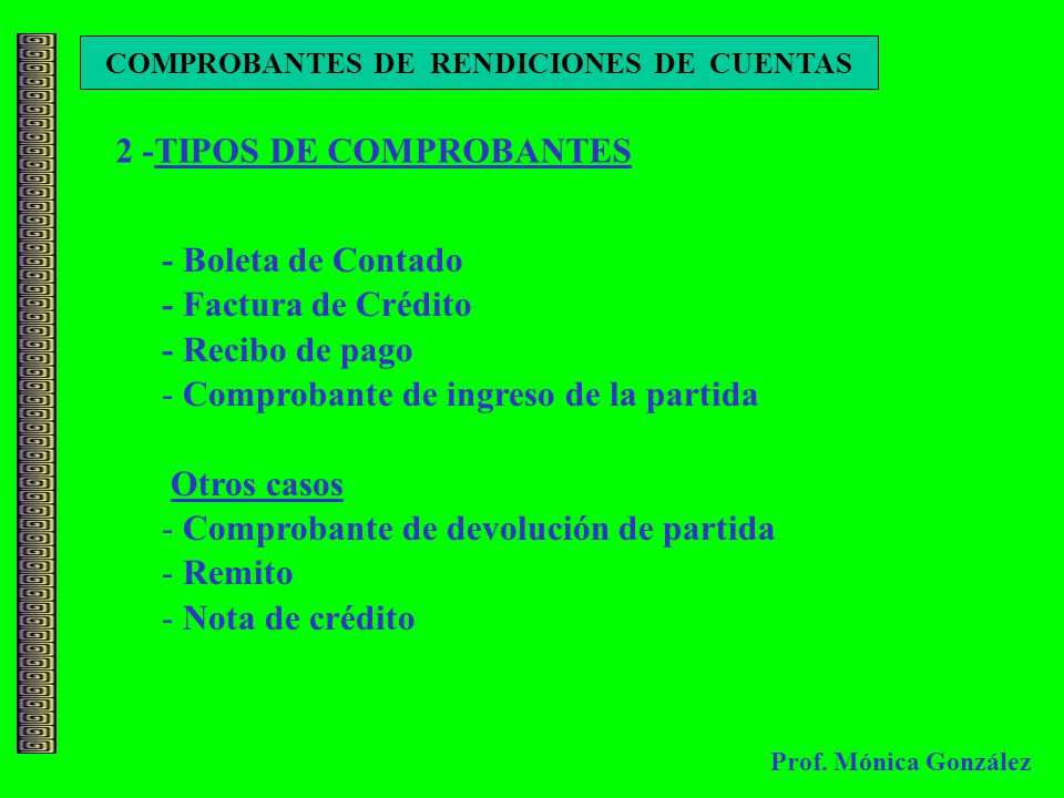 COMPROBANTES DE RENDICIONES DE CUENTAS
