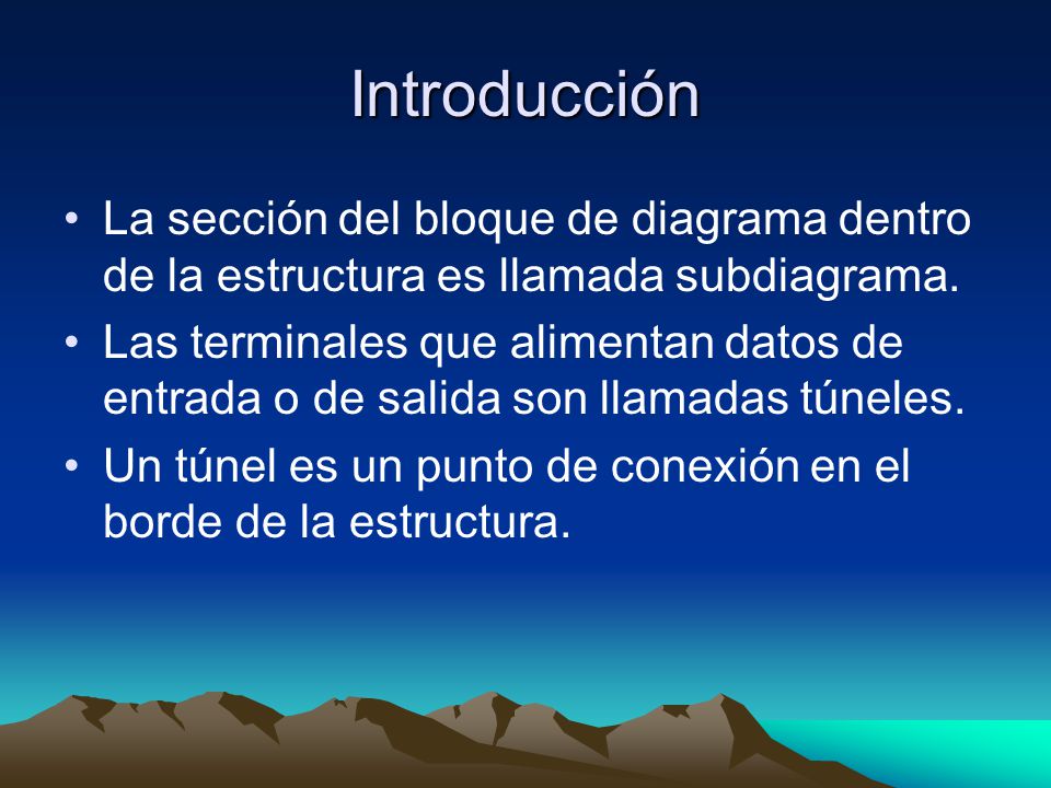 Introducción La sección del bloque de diagrama dentro de la estructura es llamada subdiagrama.