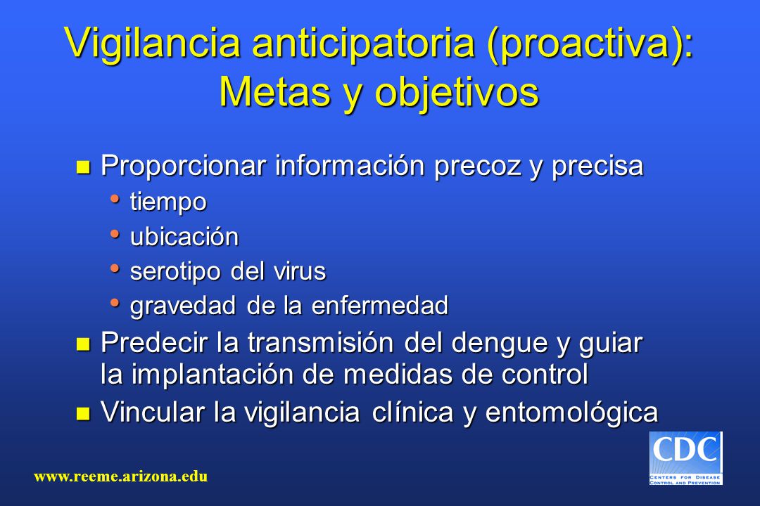 Vigilancia anticipatoria (proactiva): Metas y objetivos
