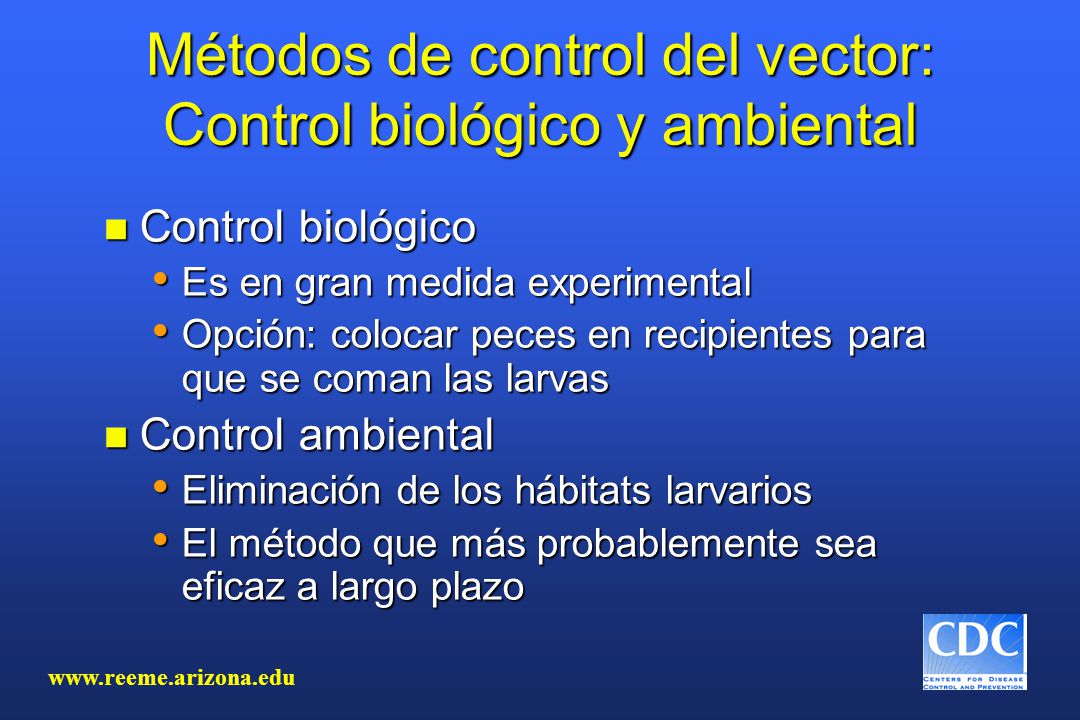 Métodos de control del vector: Control biológico y ambiental