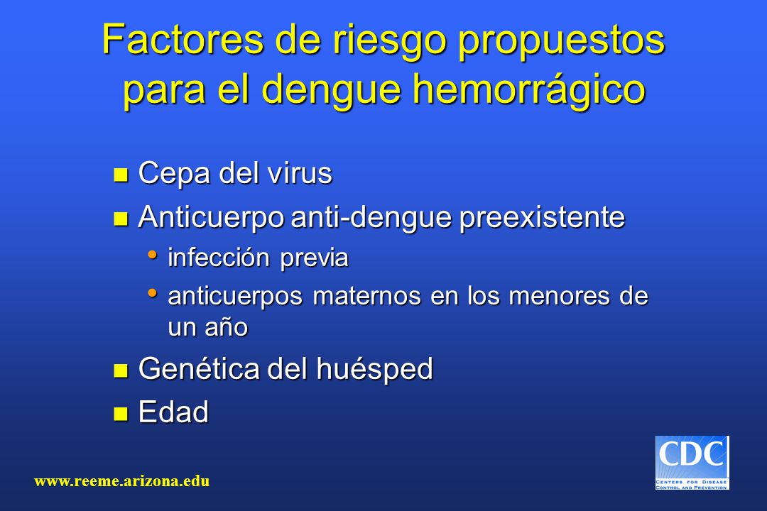 Factores de riesgo propuestos para el dengue hemorrágico