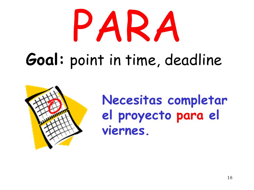 Goal: point in time, deadline