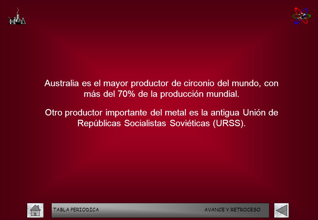 Australia es el mayor productor de circonio del mundo, con más del 70% de la producción mundial.