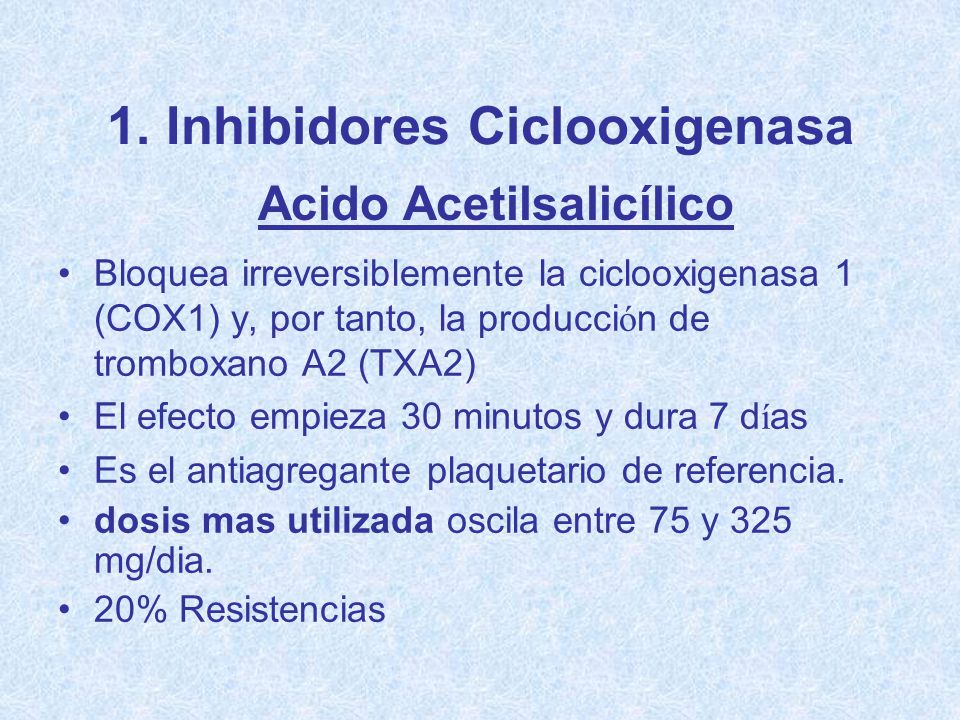 1. Inhibidores Ciclooxigenasa