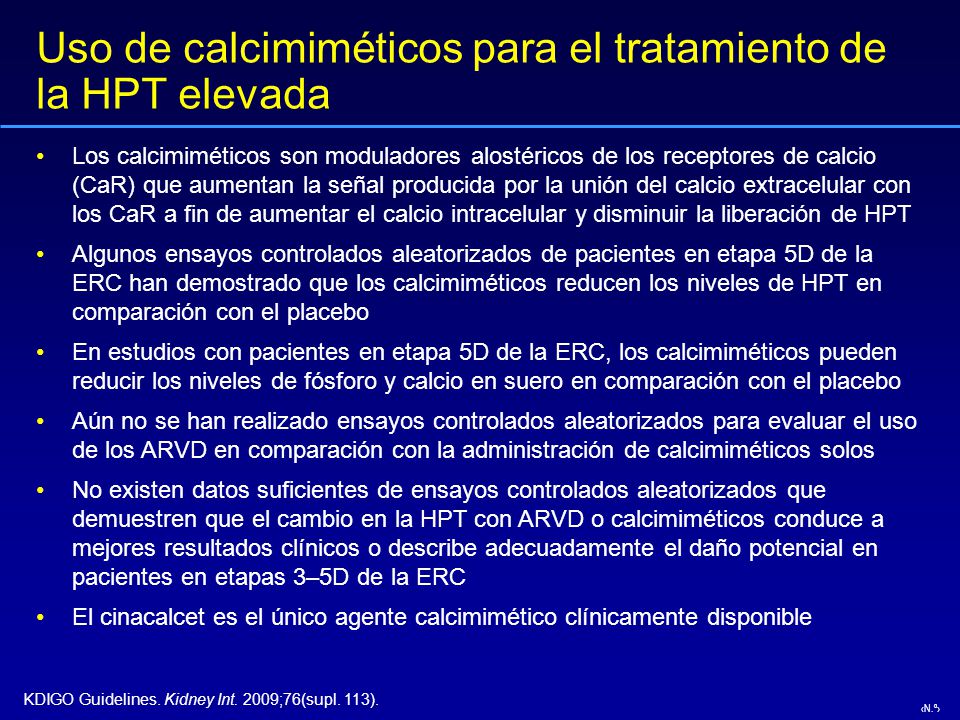 Uso de calcimiméticos para el tratamiento de la HPT elevada