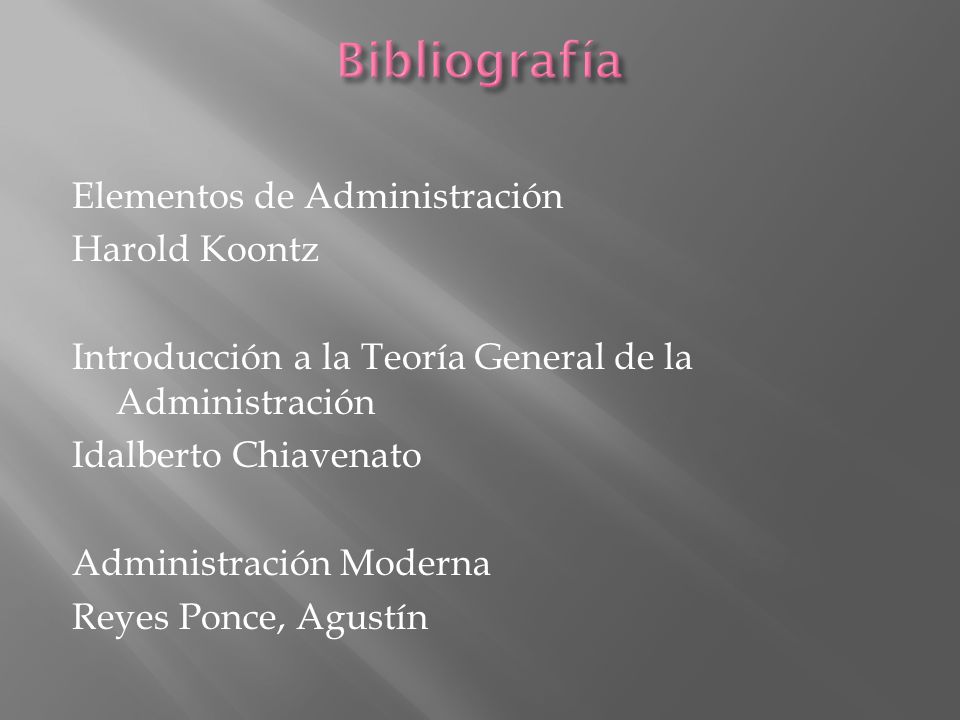Bibliografía Elementos de Administración Harold Koontz