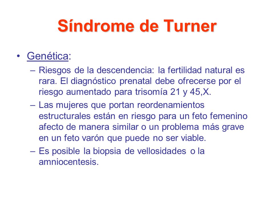 Síndrome de Turner Genética: