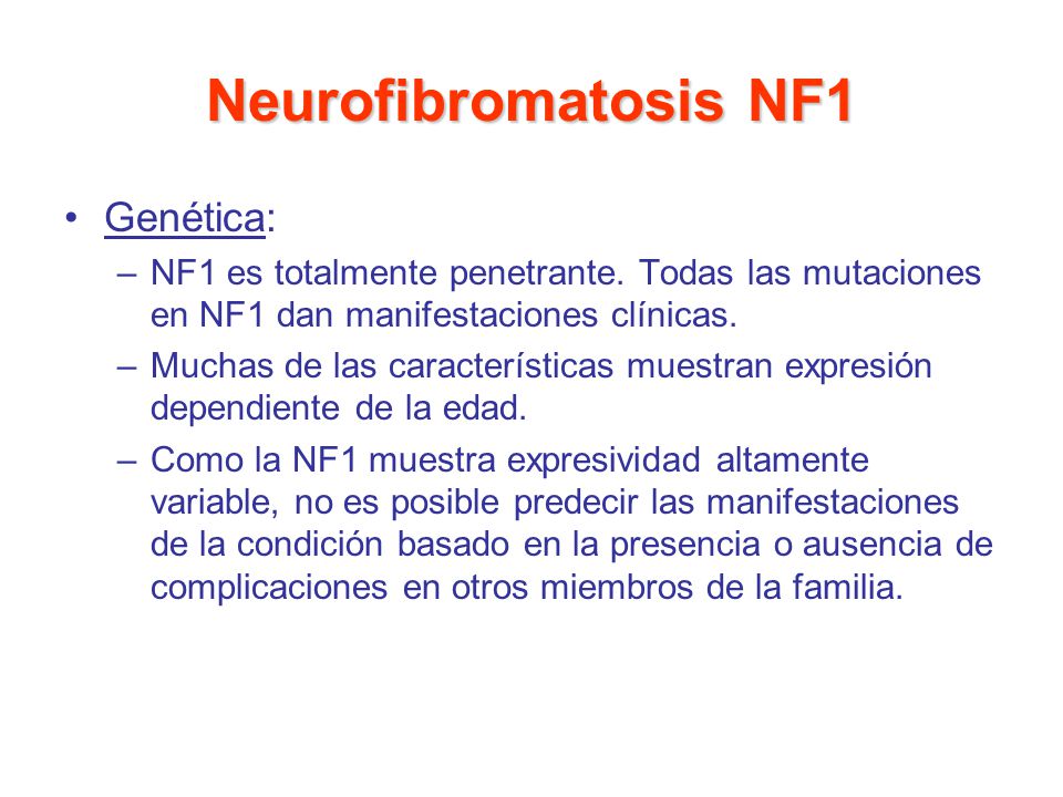 Neurofibromatosis NF1 Genética: