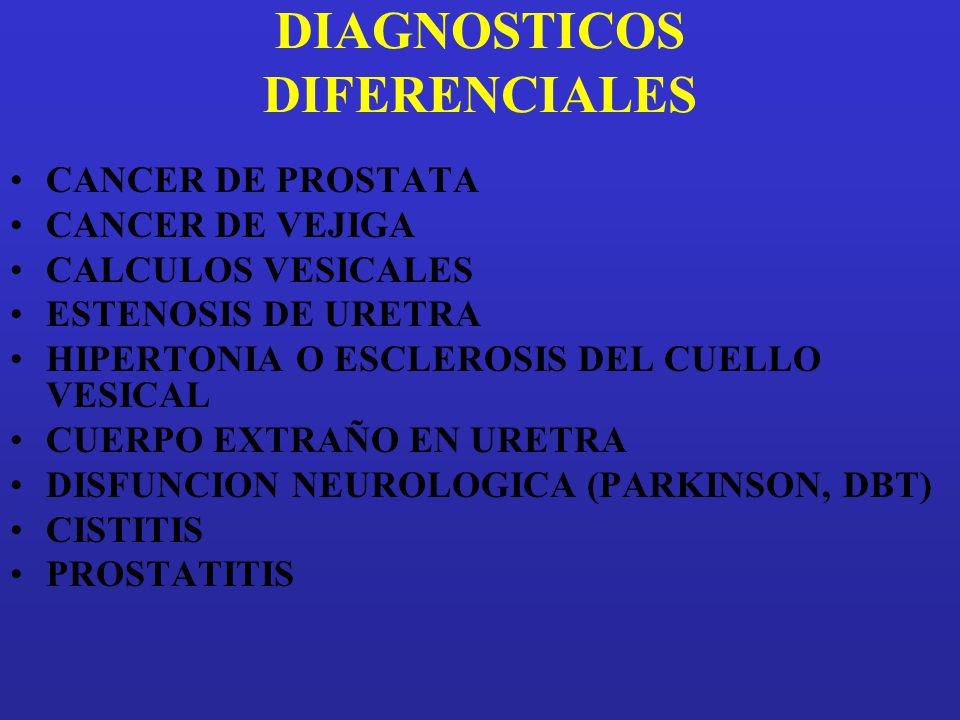 diagnóstico diferencial de cáncer de próstata