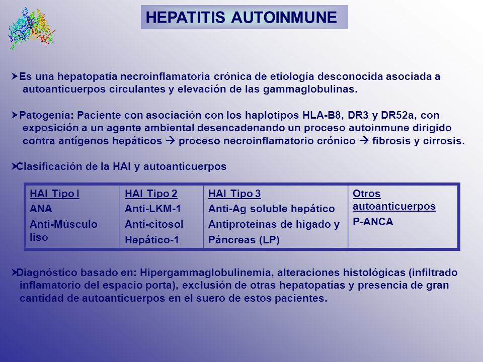 HEPATITIS AUTOINMUNE Es una hepatopatía necroinflamatoria crónica de etiología desconocida asociada a.