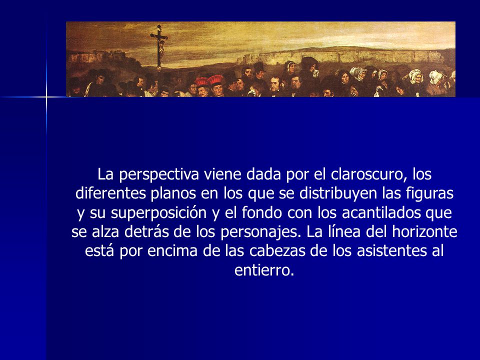 La perspectiva viene dada por el claroscuro, los diferentes planos en los que se distribuyen las figuras y su superposición y el fondo con los acantilados que se alza detrás de los personajes.