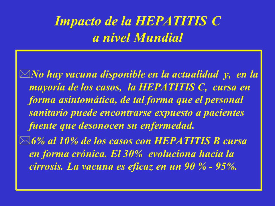 Impacto de la HEPATITIS C a nivel Mundial