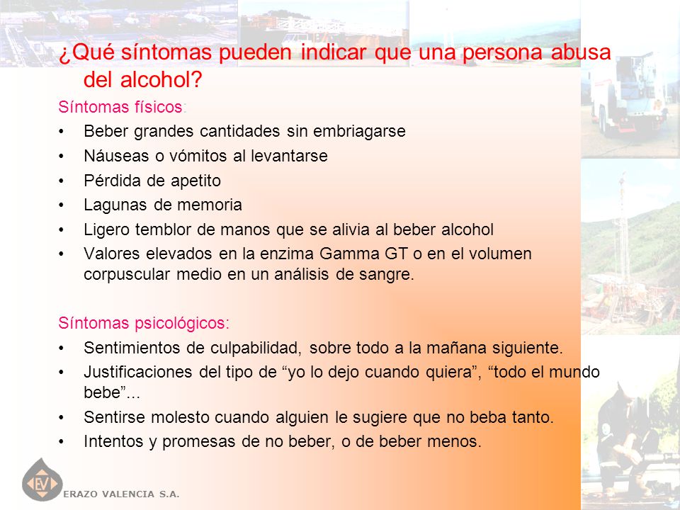¿Qué síntomas pueden indicar que una persona abusa del alcohol