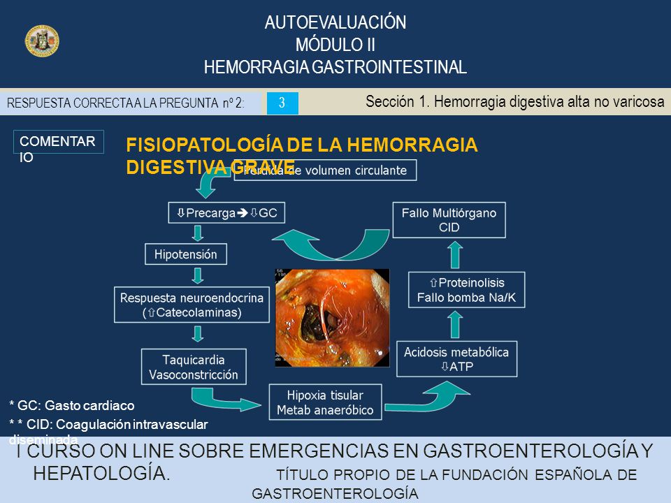 AUTOEVALUACIÓN MÓDULO II HEMORRAGIA GASTROINTESTINAL