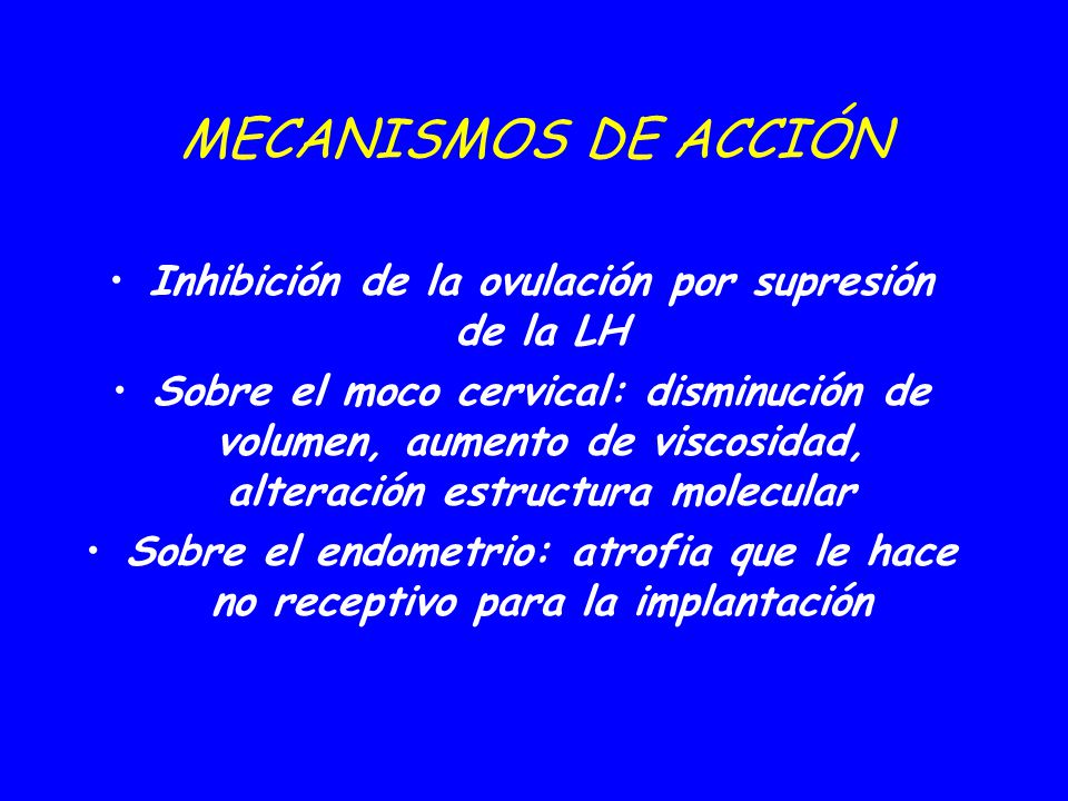 Inhibición de la ovulación por supresión de la LH