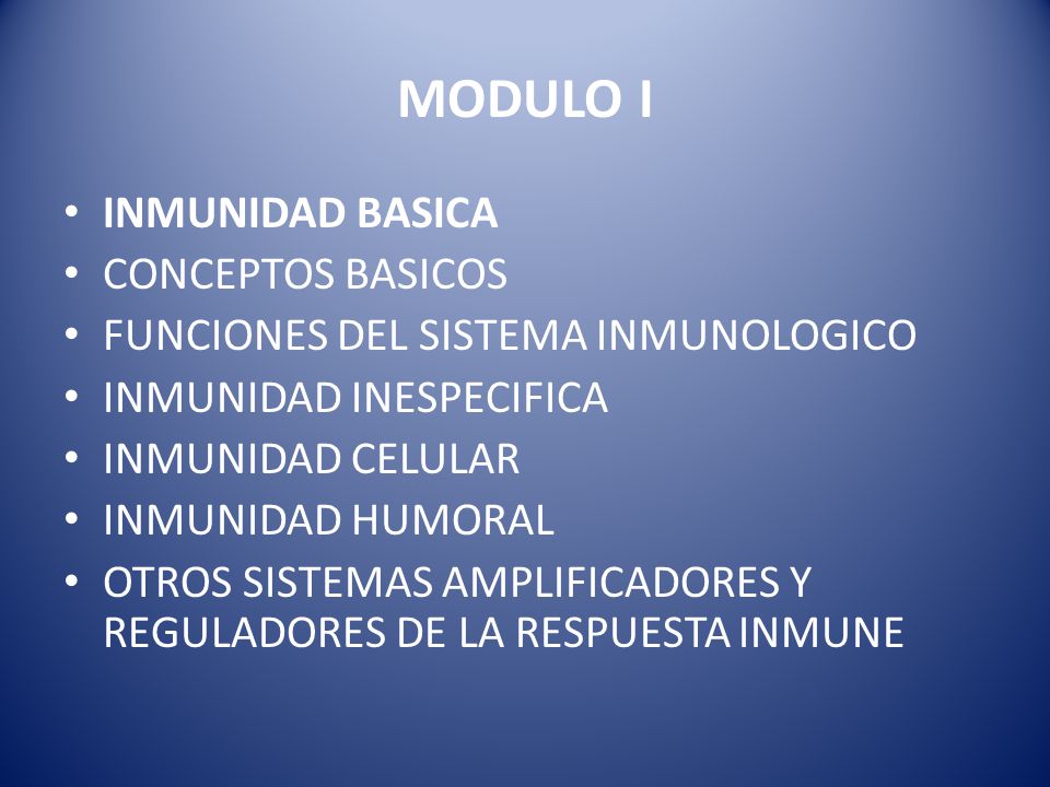 MODULO I INMUNIDAD BASICA CONCEPTOS BASICOS