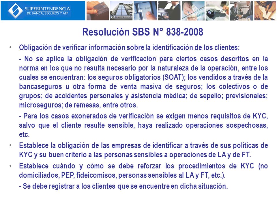 Resolución SBS N° Obligación de verificar información sobre la identificación de los clientes: