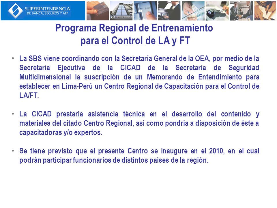 Programa Regional de Entrenamiento para el Control de LA y FT