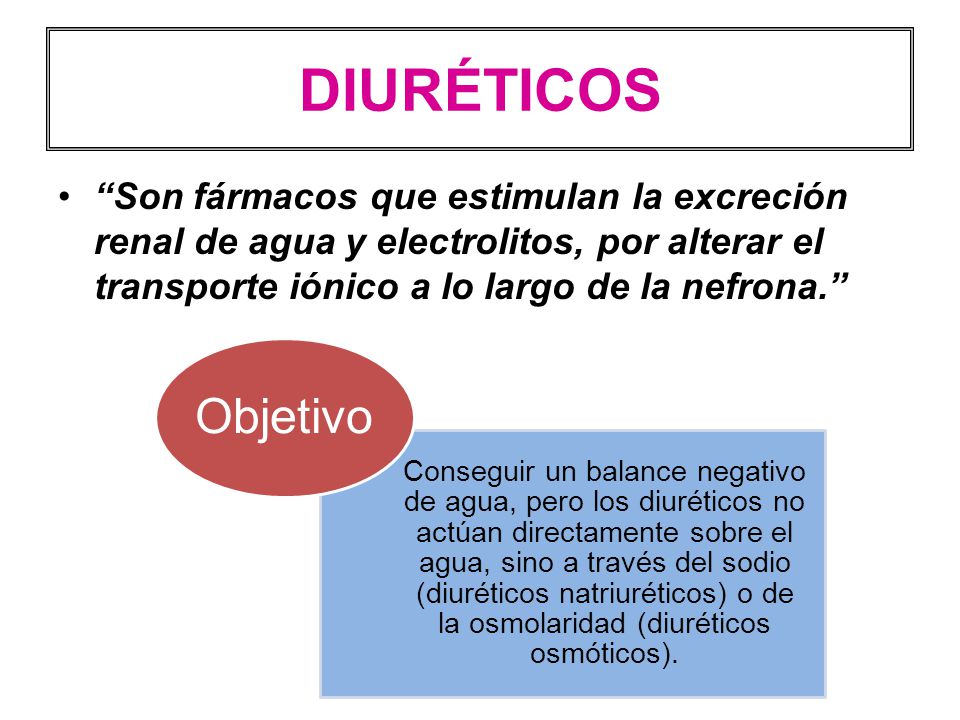 DIURÉTICOS Son fármacos que estimulan la excreción renal de agua y electrolitos, por alterar el transporte iónico a lo largo de la nefrona.