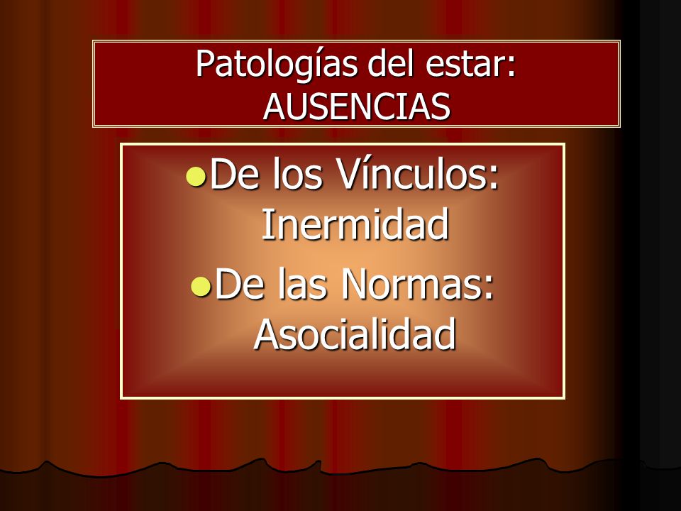 Patologías del estar: AUSENCIAS