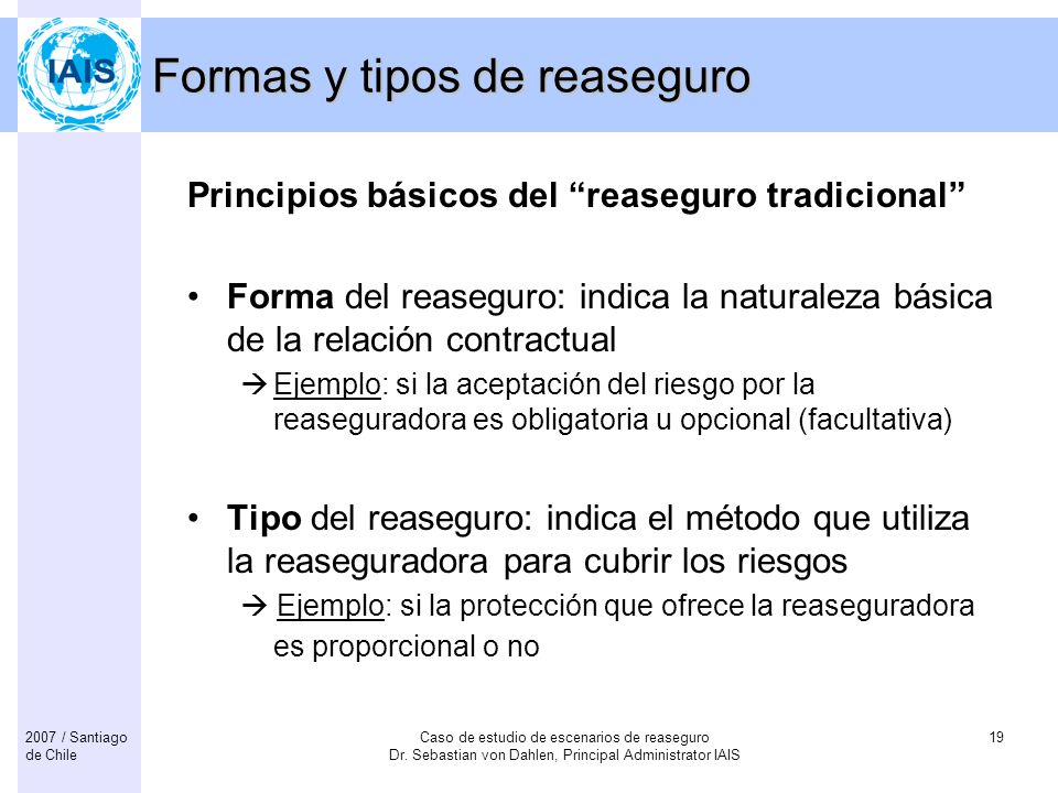 Formas y tipos de reaseguro