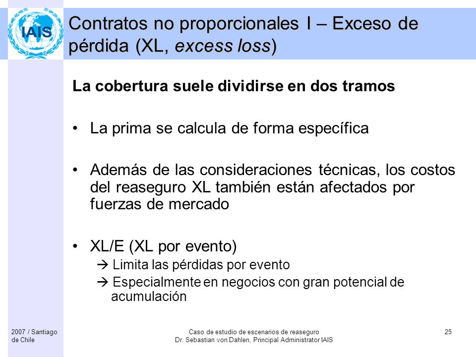 Contratos no proporcionales I – Exceso de pérdida (XL, excess loss)