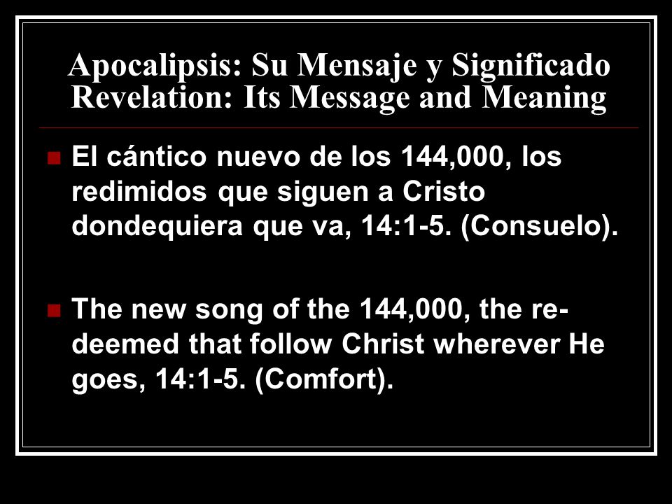 Apocalipsis: Su Mensaje y Significado Revelation: Its Message and Meaning