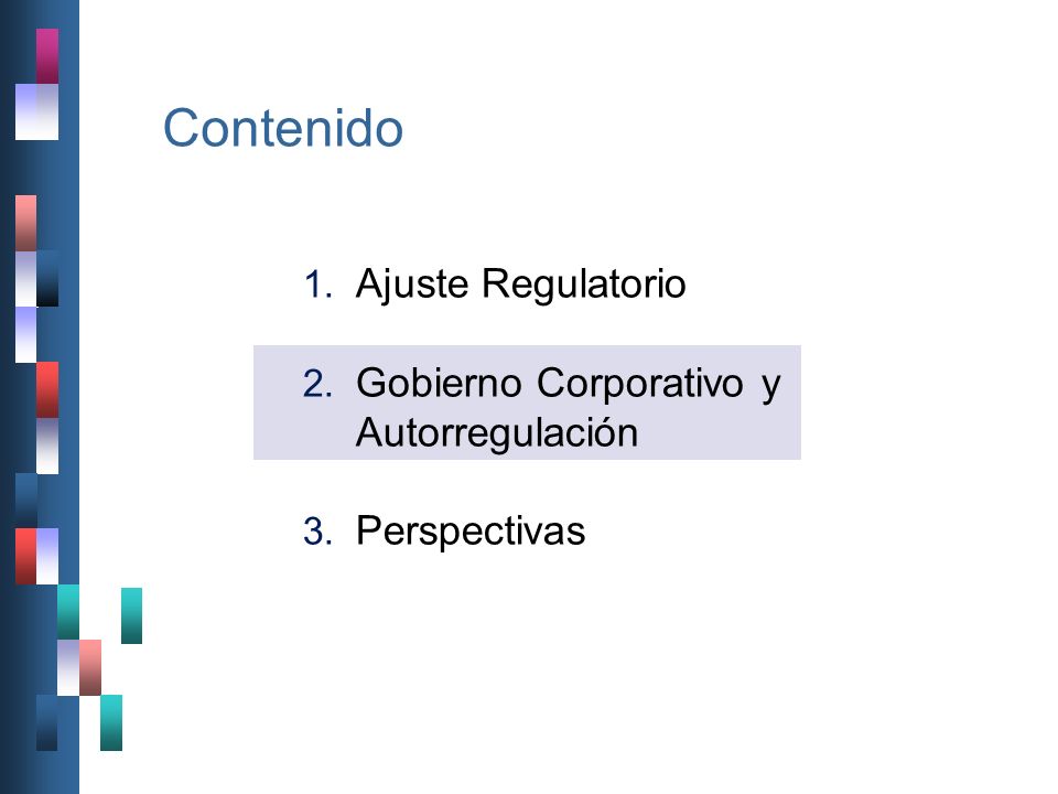 Contenido Ajuste Regulatorio Gobierno Corporativo y Autorregulación