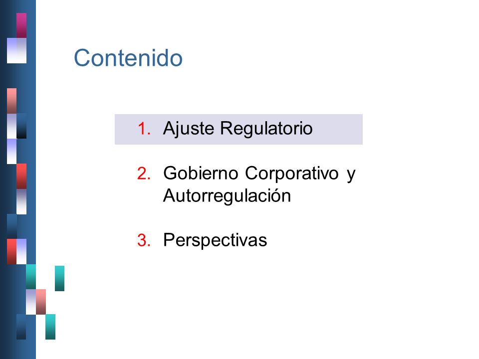 Contenido Ajuste Regulatorio Gobierno Corporativo y Autorregulación