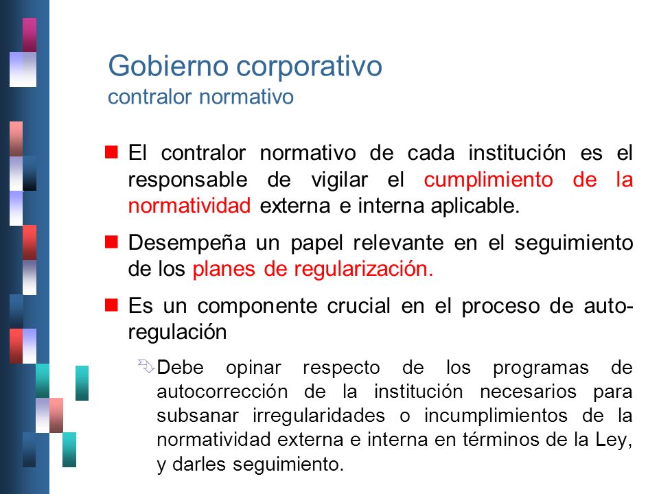 Gobierno corporativo contralor normativo