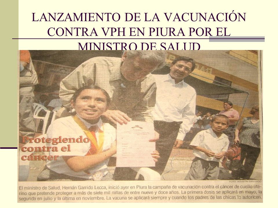 LANZAMIENTO DE LA VACUNACIÓN CONTRA VPH EN PIURA POR EL MINISTRO DE SALUD