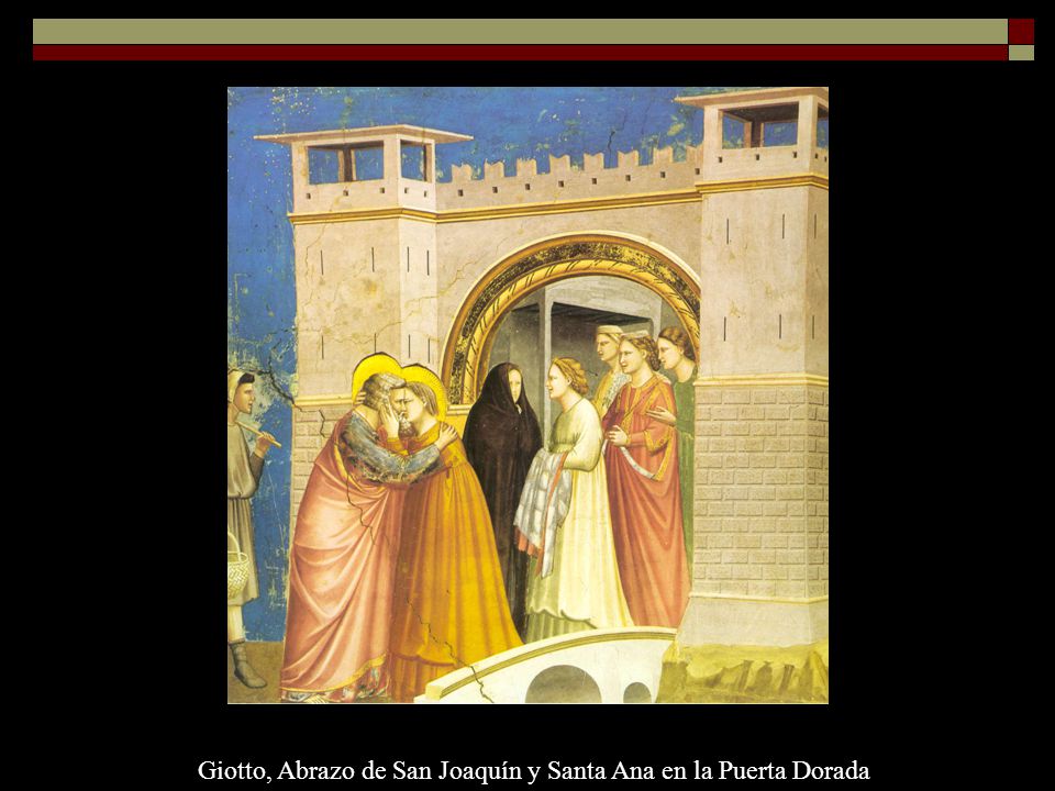 Giotto, Abrazo de San Joaquín y Santa Ana en la Puerta Dorada