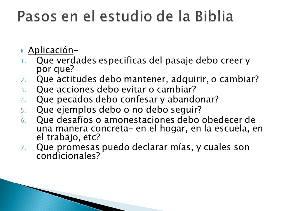 Pasos en el estudio de la Biblia