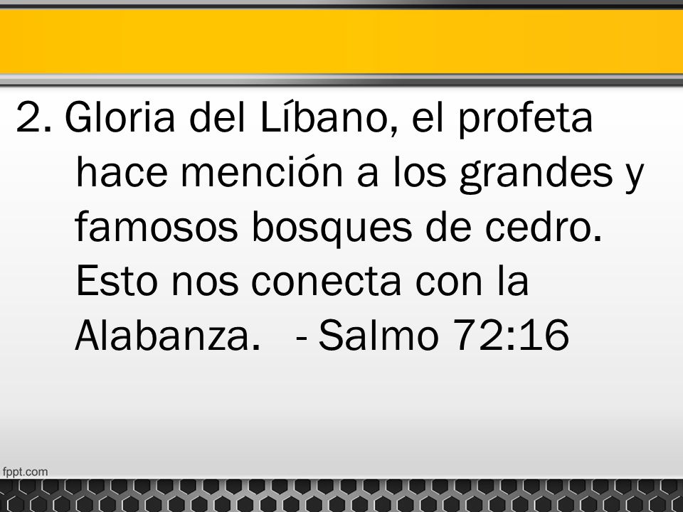 2. Gloria del Líbano, el profeta hace mención a los grandes y famosos bosques de cedro.