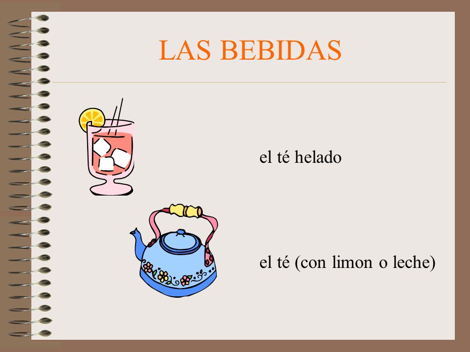 LAS BEBIDAS el té helado el té (con limon o leche)