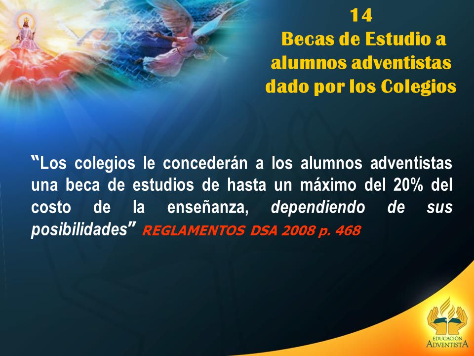 Becas de Estudio a alumnos adventistas dado por los Colegios