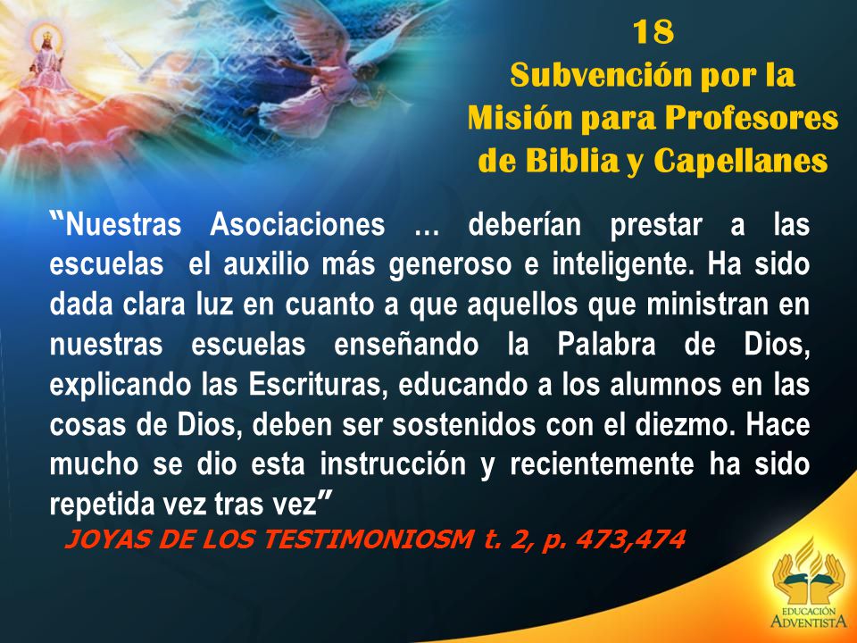 Subvención por la Misión para Profesores de Biblia y Capellanes