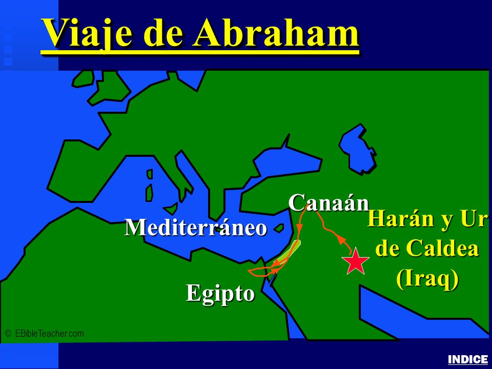 Viaje de Abraham Canaán Harán y Ur de Caldea Mediterráneo (Iraq)