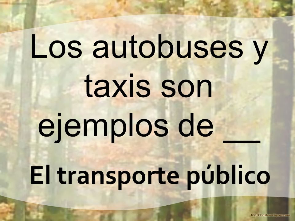 Los autobuses y taxis son ejemplos de __
