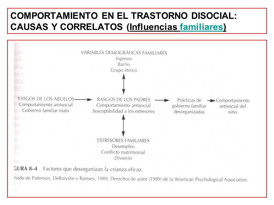 COMPORTAMIENTO EN EL TRASTORNO DISOCIAL: CAUSAS Y CORRELATOS (Influencias familiares)